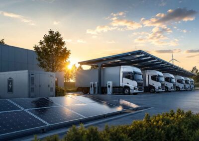 Een integrale aanpak bij een laadplein voor elektrische trucks